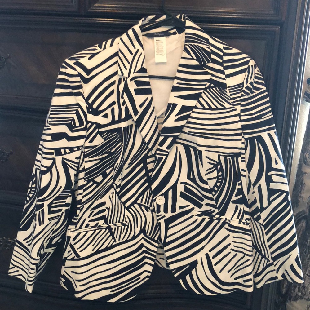 Les Copains Size 46 (XL) Black and White Jacket